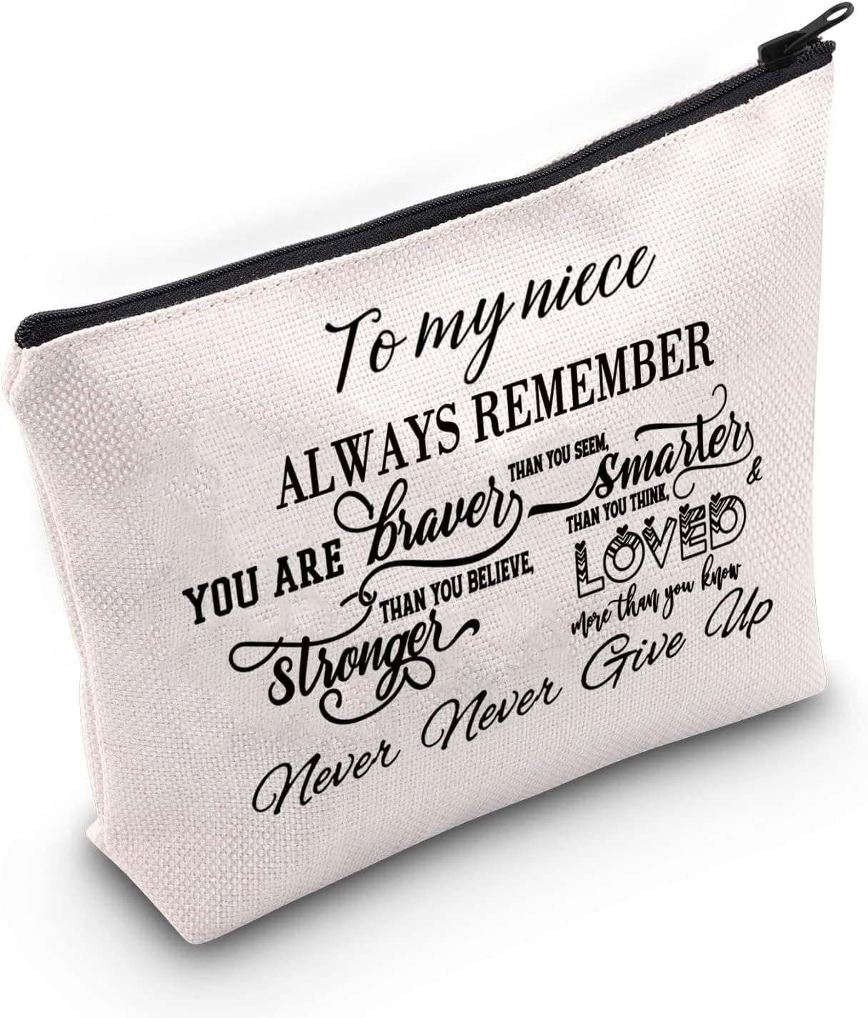WZMPA Niece Birthday Graduation Cosmetic Makeup Bag Niece From Aunt Uncle Inspired Gift To My Niece Makeup Zipper Pouch Bag Niece Birthday Graduation Merchandise (To My Niece)