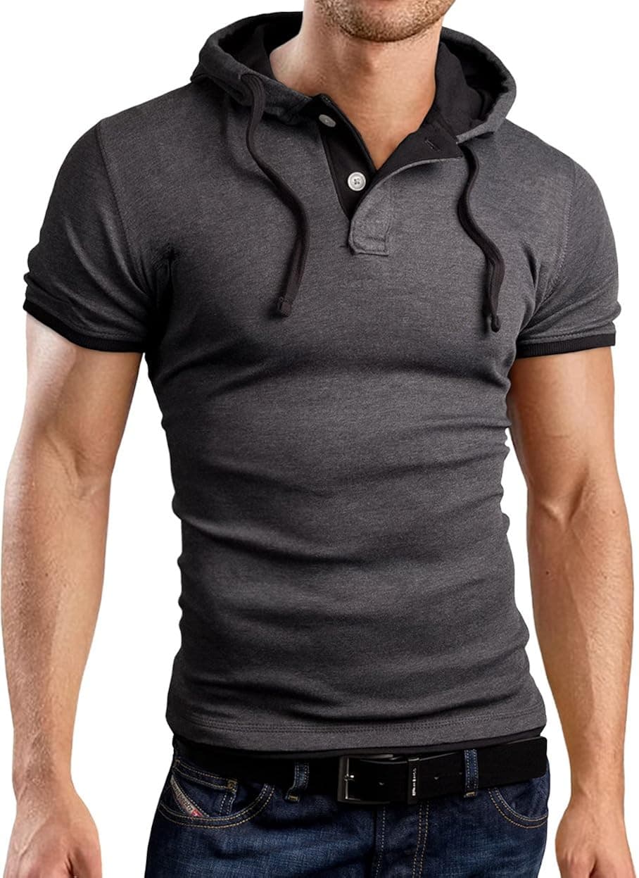 Grin&Bear Men's Hooded Poloshirt, GB105