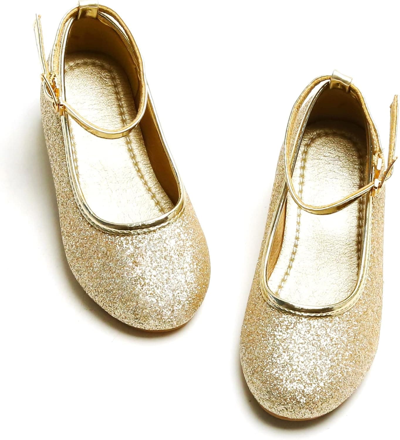 PHIRAMIN Flower Girl Dress Shoes - Girl Ballet Flats Toddler Little Kid Wedding Party