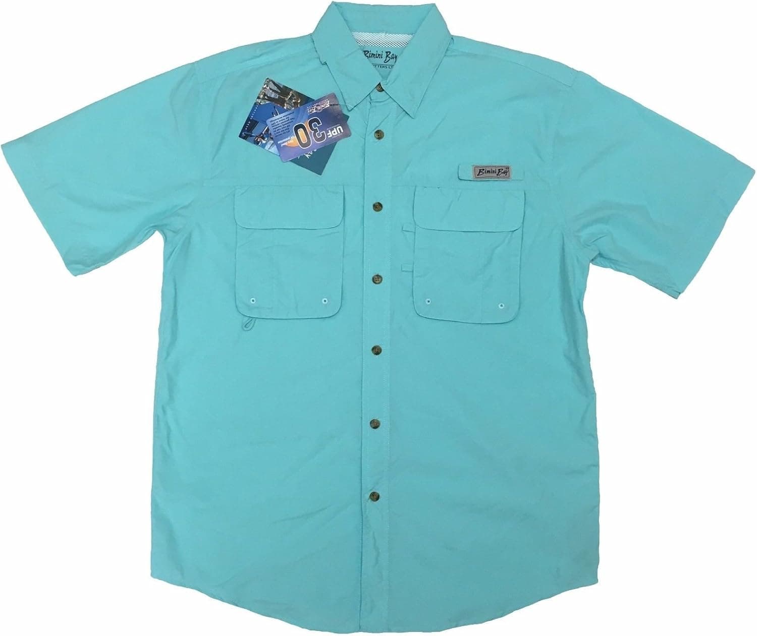 Bimini Bay Outfitters Bimini Flats III Short Sleeve Shirt Aqua XXX-Large
