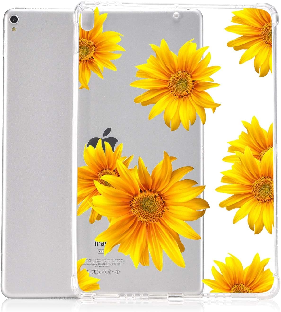 JOYLAND Pad Case Cover for IPad 9.7 inch 2017/2018 Clear Case Daisy Flower Ultra Slim Lightweight Smart Trifold Stand Cover Soft TPU Cover for iPad 5th/6th Generation (Sunflower)