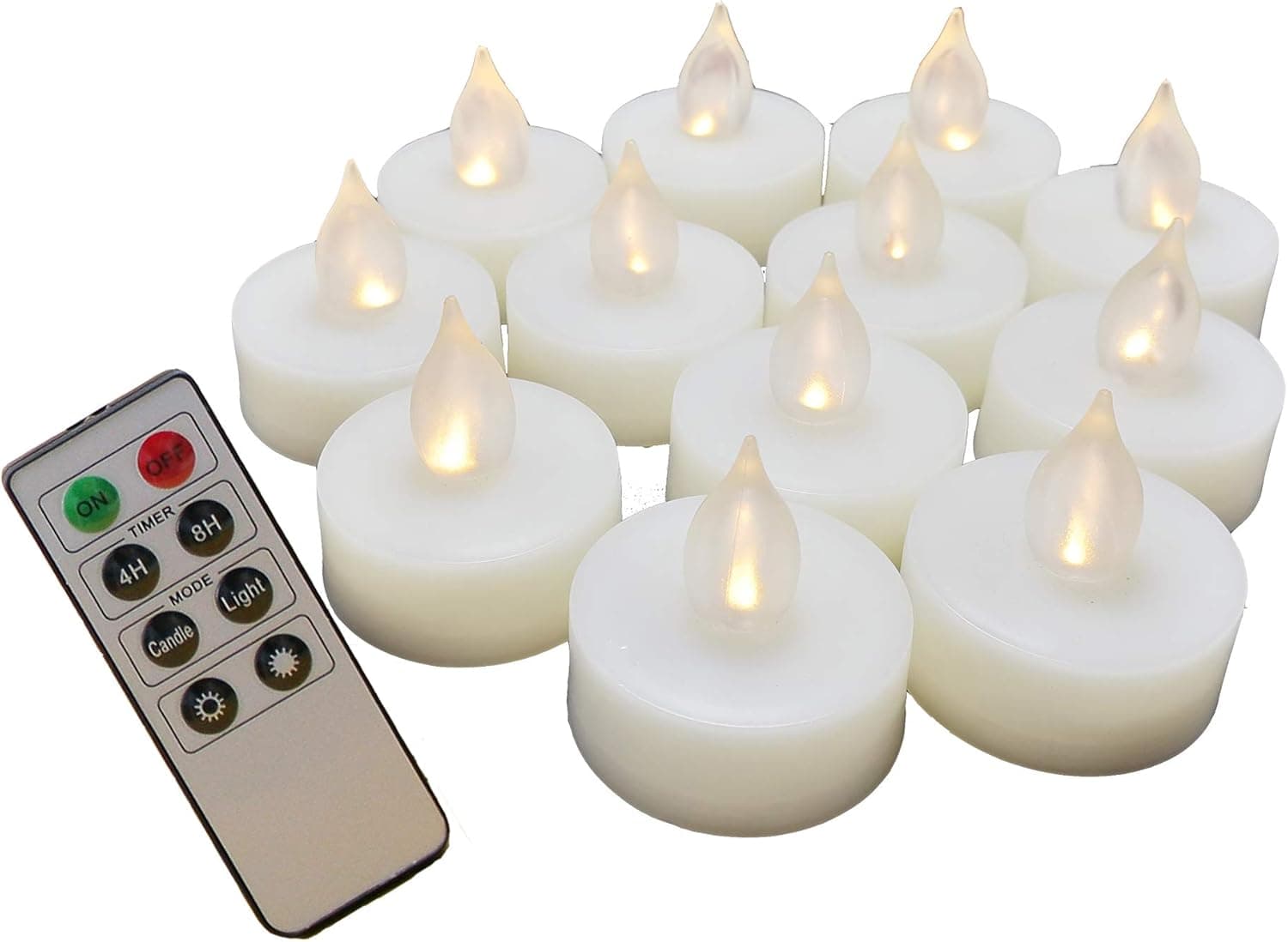 Flameless LED Tea Light Candles Battery Operated Flickering Tealight Candles with Remote Timer for Christmas Decorations Home Garden Wedding Party Decor, 12 PCS, Batteries Incl.