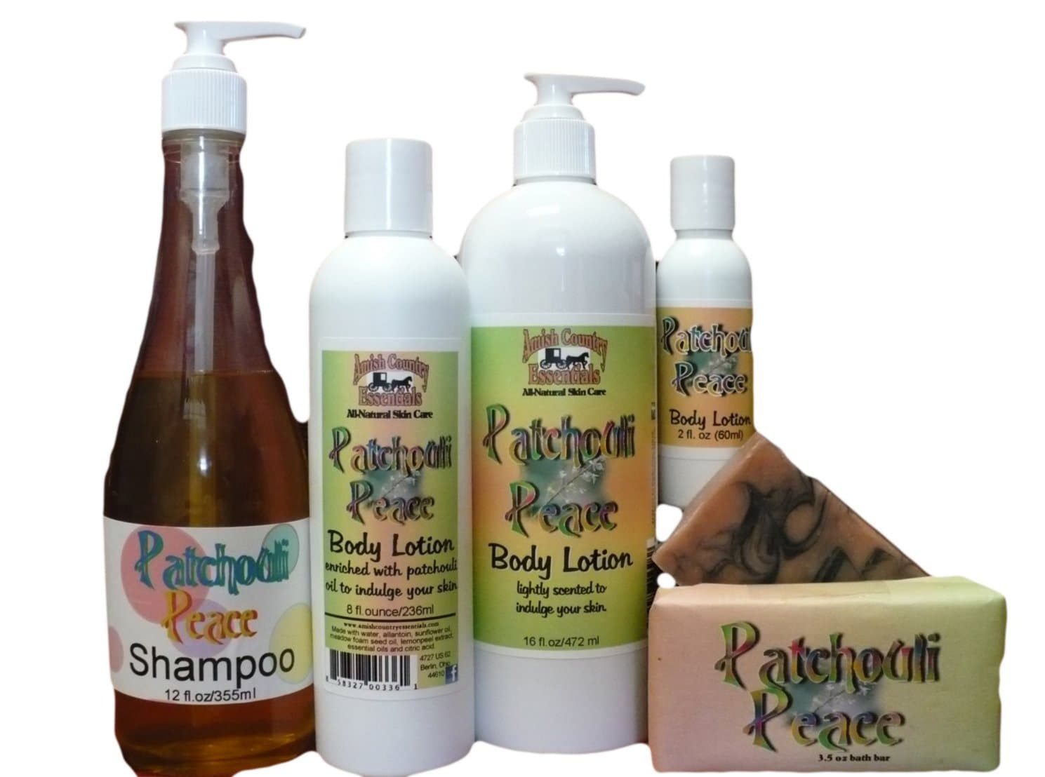 All Natural, Handmade, Patchouli Lotion by Amish Country Essentials. 16oz