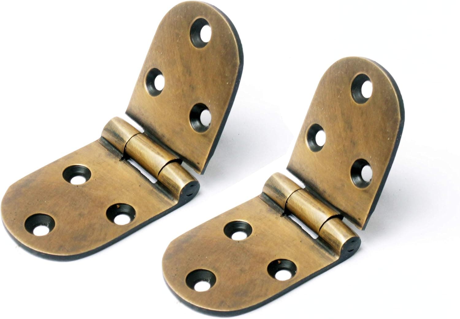 Oval Solid Brass Nautical Hinges Set of 2