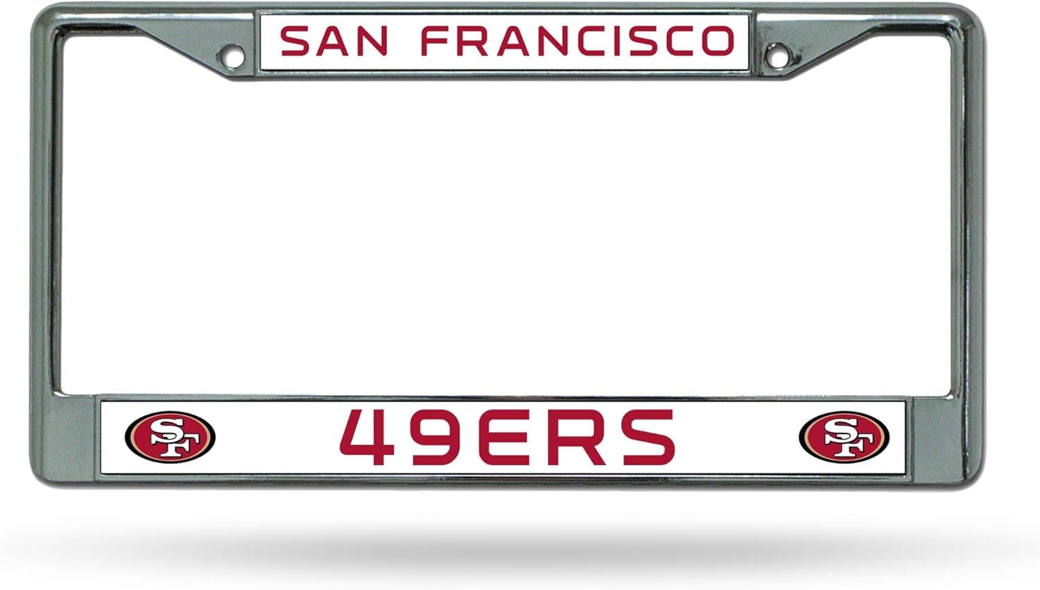 San Francisco 49ers Chrome License Plate Frame - Set of 2