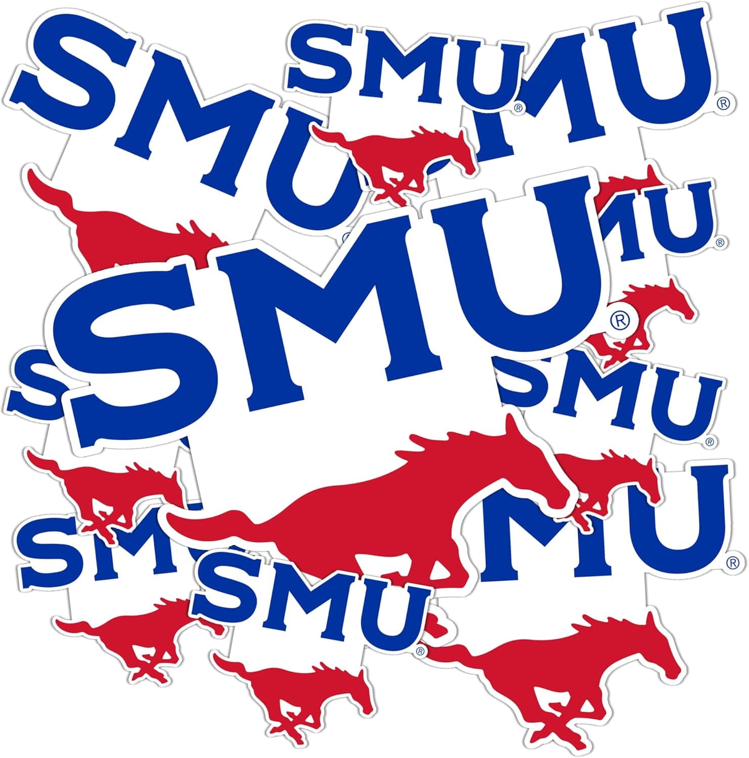 Southern Methodist University Sticker SMU Mustangs Stickers Vinyl Decals Laptop Water Bottle Car Scrapbook T3 (Type 3-1)