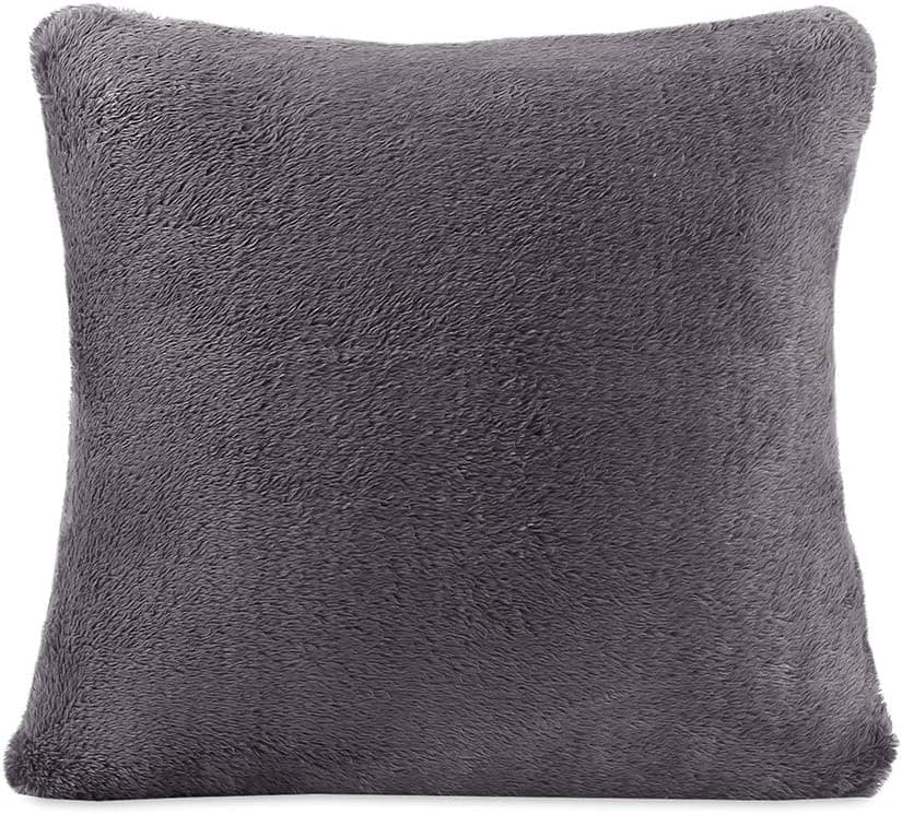Berkshire Blanket Extra-Fluffy Square Throw Pillow, Smoke