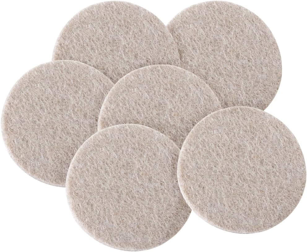 softtouch 4713295N Heavy Duty Self Stick Felt Furniture Pads to Protect Hardwood Floors from Scratches, 2 Inch, Linen, 6 Count