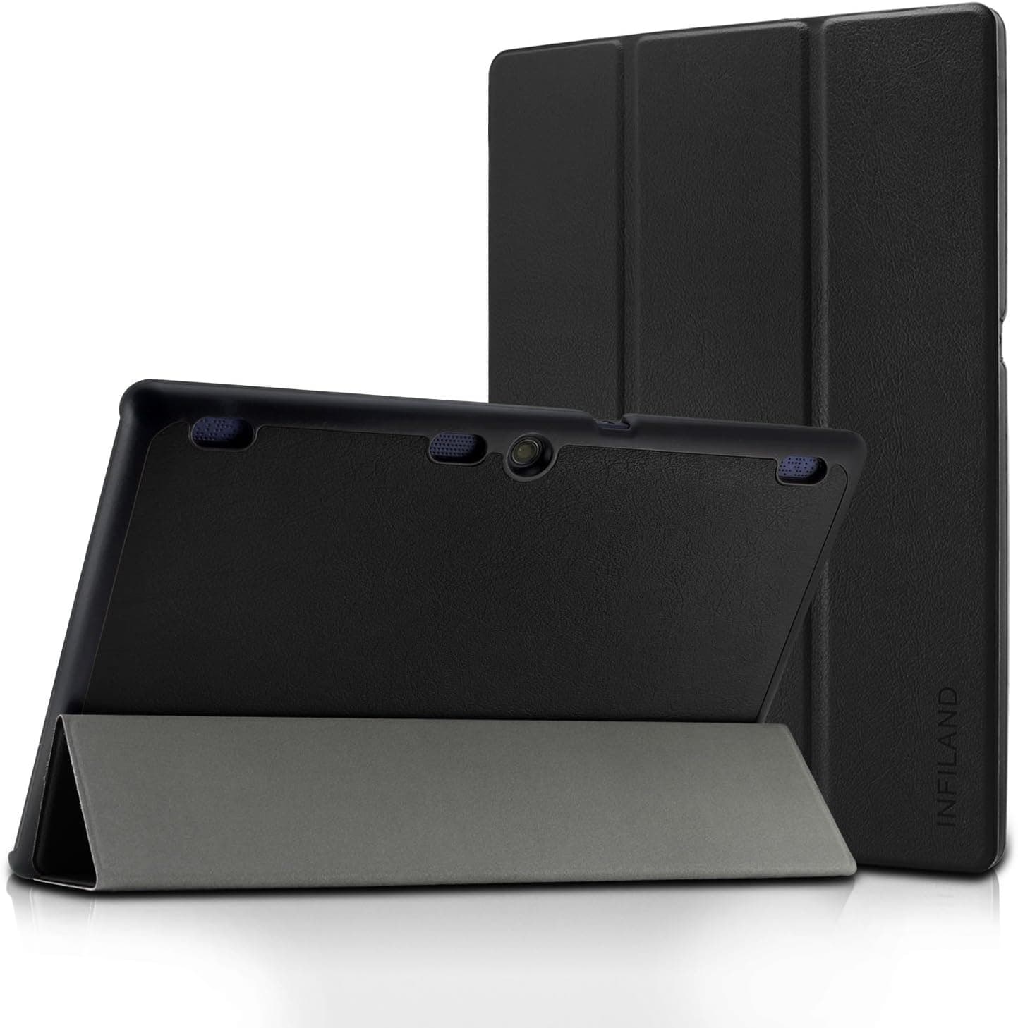 Infiland Lenovo Tab 2 A10/ Lenovo TAB-X103F Tab 10 Case, Ultra Slim Lightweight Tri-Fold Cover for Lenovo Tab 2 A10-70/ Tab 2 A10-30/ Tab 3 10 Business TB3-X70/ TAB-X103F Tab 10 10.1" Tablet, Black