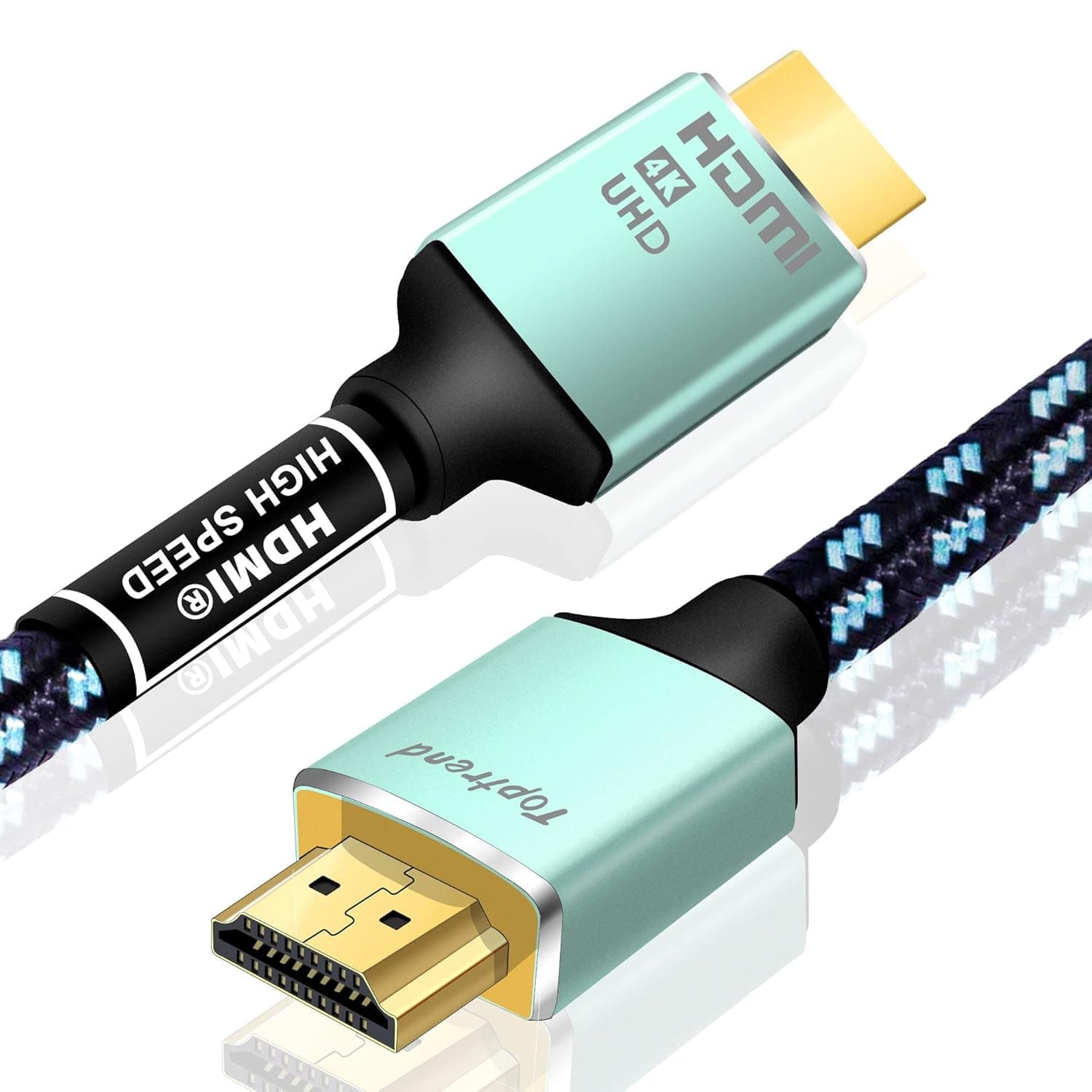 Toptrend 4K HDMI Cable 12ft,High Speed CL3 Rated HDMI Cord Supports to 4K 60Hz 1440p 144Hz 1080p 240Hz HDR ARC HDCP 2.2/2.3 for Roku TV Apple TV HDTV HD Projector PS4 Xbox Blue-ray Player Laptop etc.