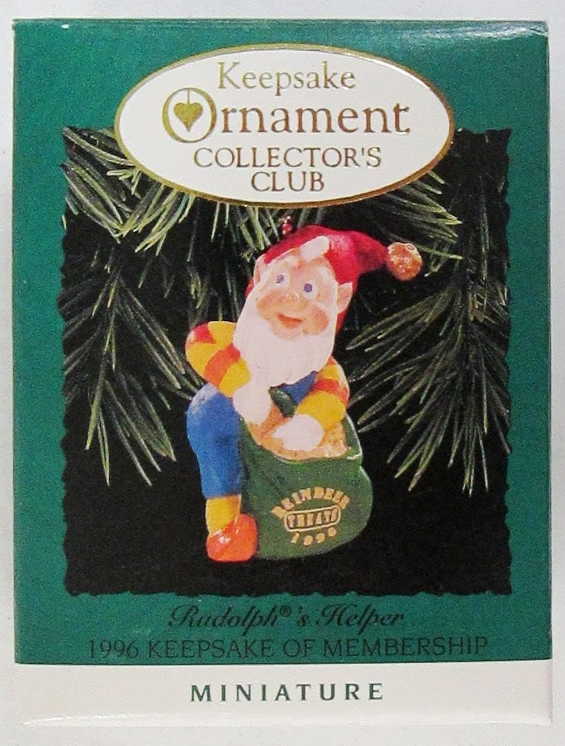 Hallmark Keepsake Ornament Collector's Club 1996 Miniature 'Rudolph's Helper' Elf QXZ4171