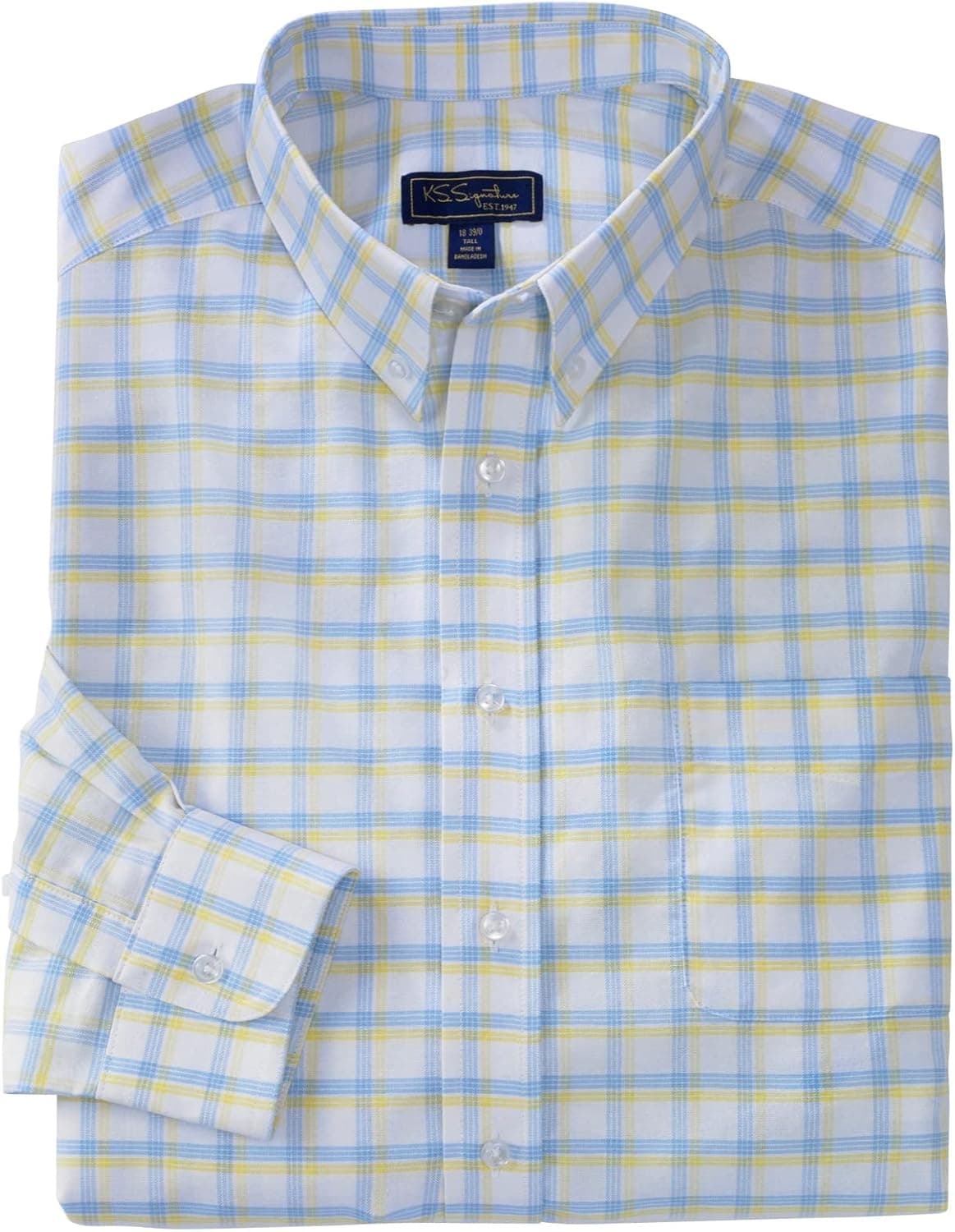 KingSize KS Signature Men's Big & Tall Wrinkle-Resistant Oxford Dress Shirt
