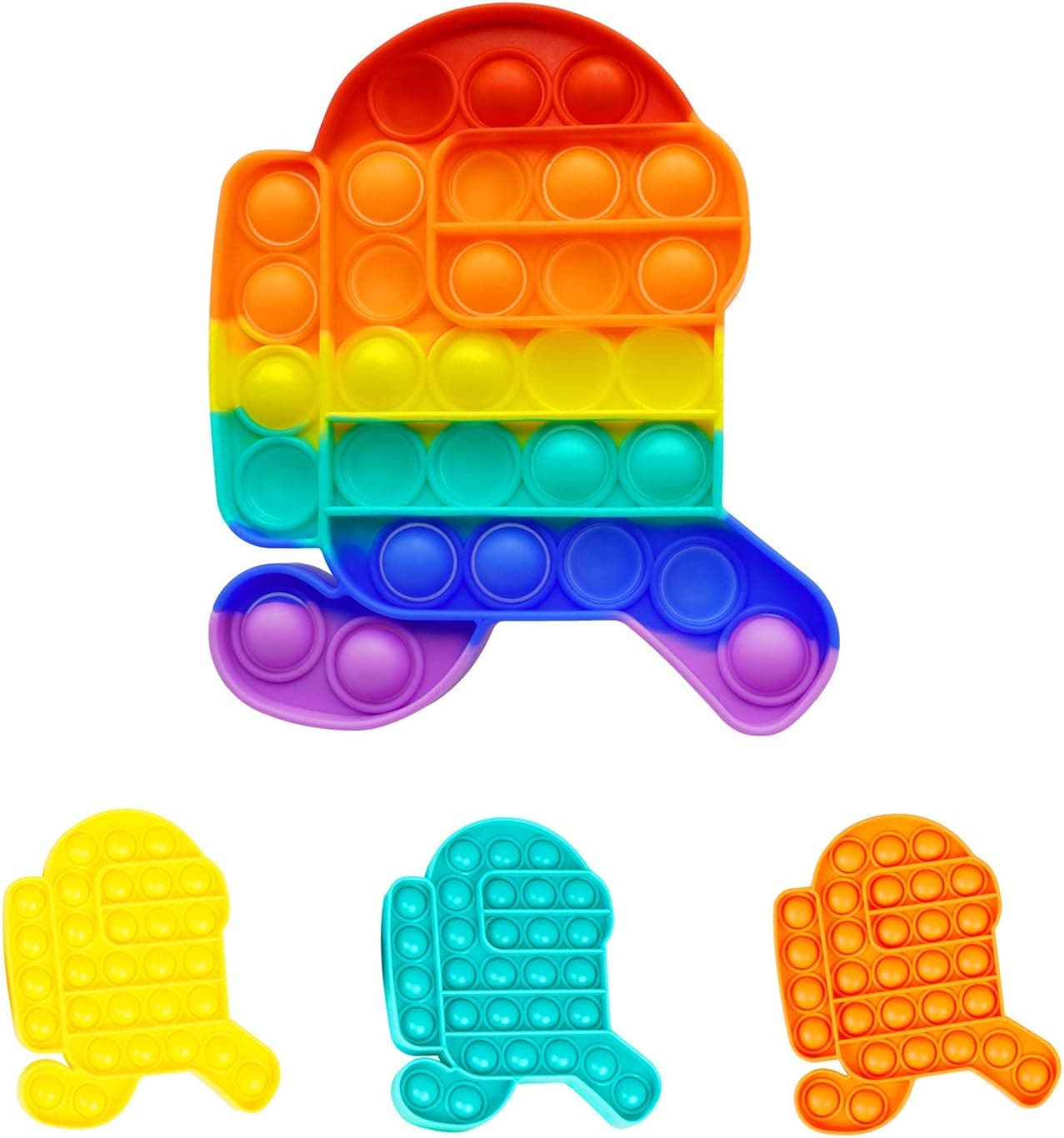 VOSOE 1 PC Push pop Bubble Sensory Fidget Toy Autism Special Needs Anxiety Stress Reliever for Kids & Adults (Run, Rainbow)
