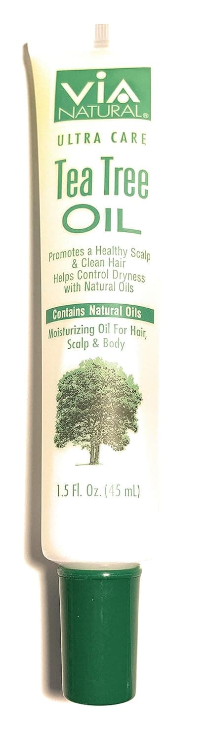 VIA Natural Ultra Care Tea Tree Oil Concentrated Natural Oil 1.5oz - Promotes A Healthy Scalp & Clean Hair. Natural Antibacterial Oil, Helps Control Dryness and Dandruff by Via Natural