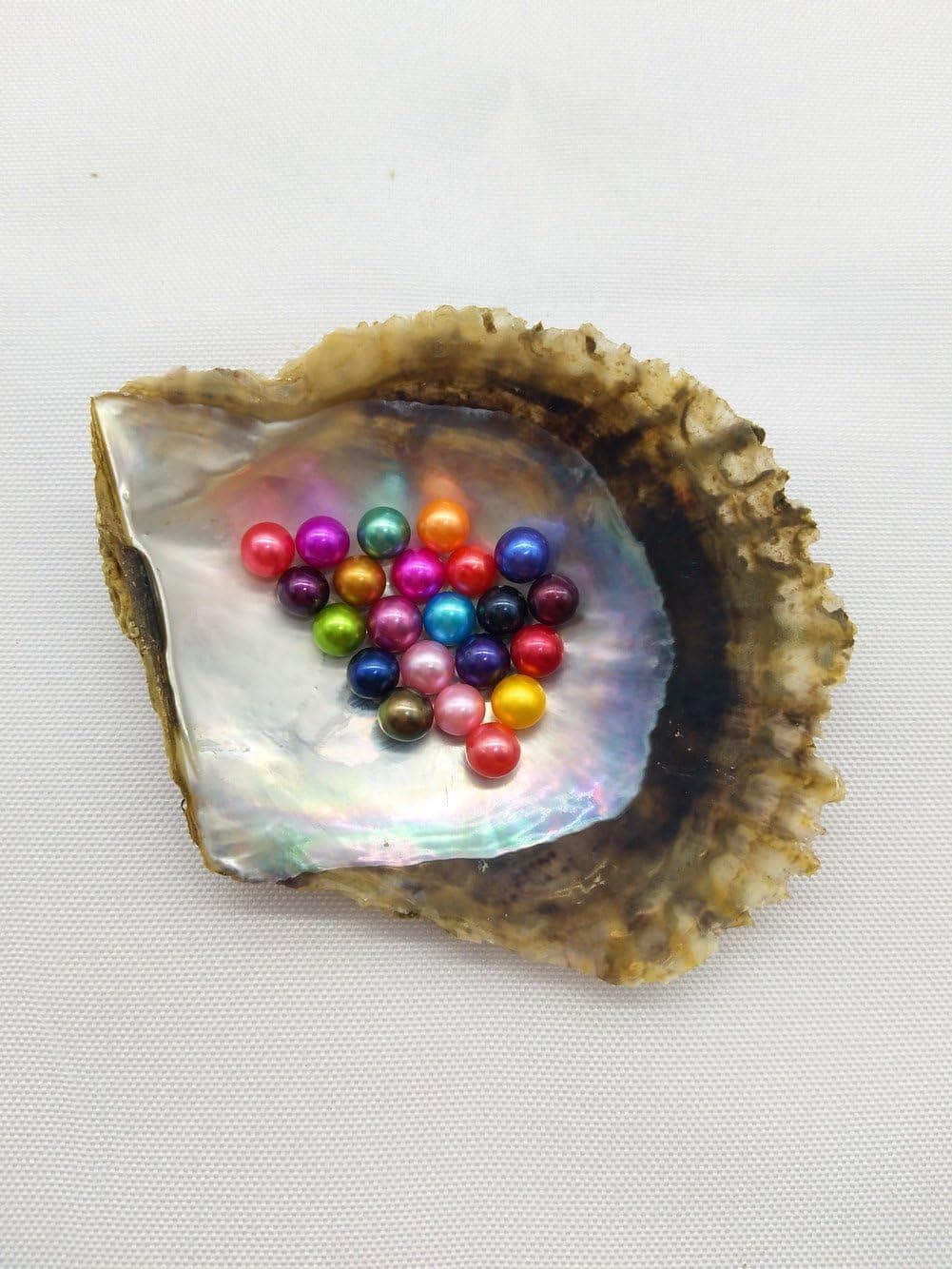 5pcs 6-7mm AAA Round Cultured Akoya Pearl Oyster Multi color(white,pink,lavender,black,gray,yellow,blue,green,red)