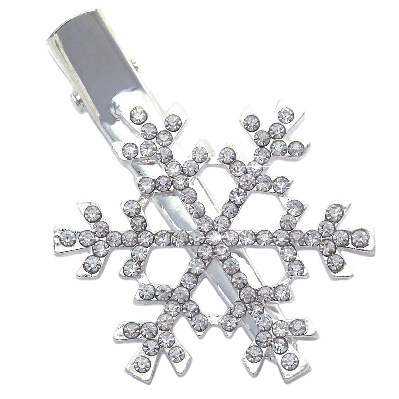 Clear Crystal Snowflake Hairpin for Flower Girl Bridesmaid