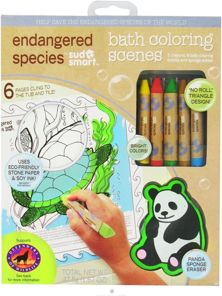 Health Science Labs - Endangered Species Bath Coloring Scenes Set - 1.67 oz.