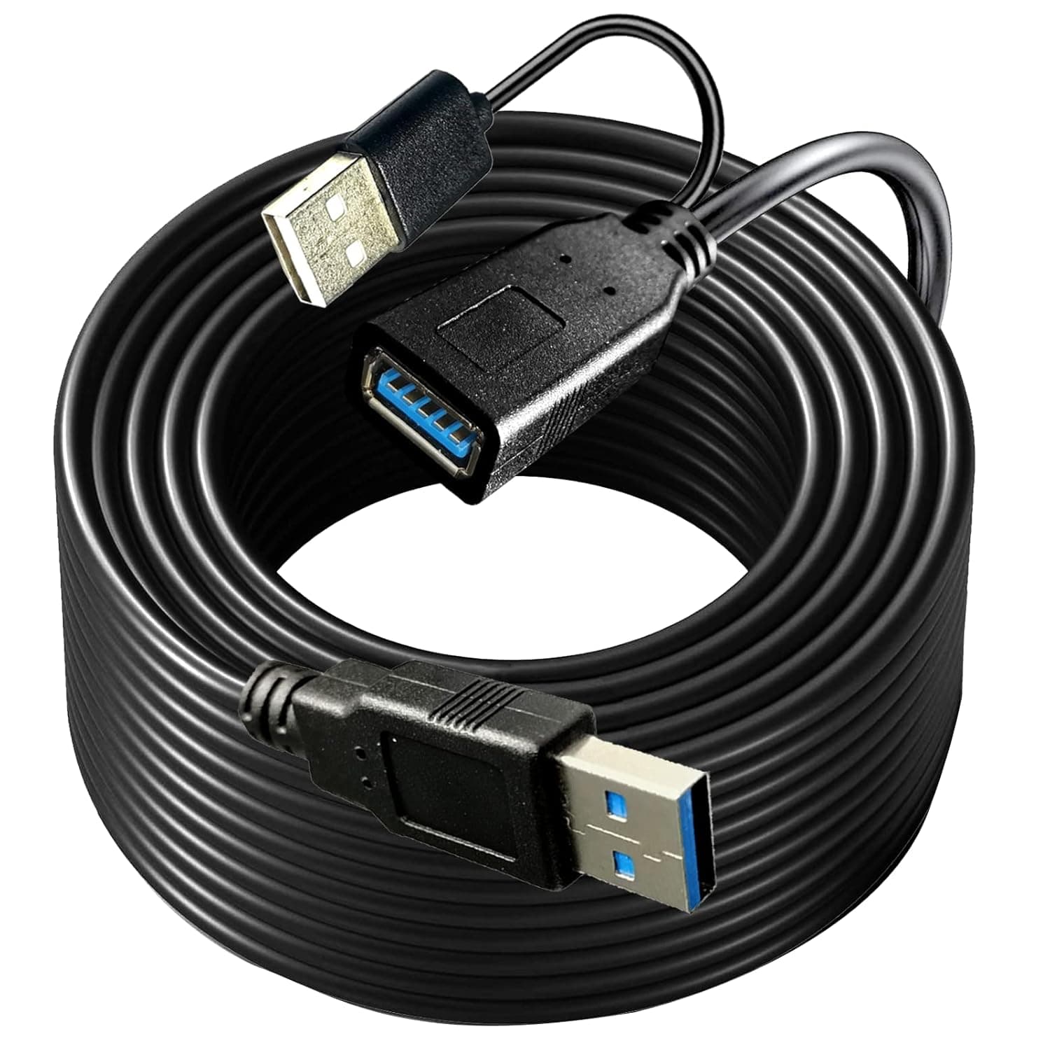 USB 3.0 Extension Cable 50FT, USB 3.0 Extension Cable Compatible with Samsung Galaxy S5, Note 3, Note Pro 12.2, WD Western Digital My Passport and Elements Hard