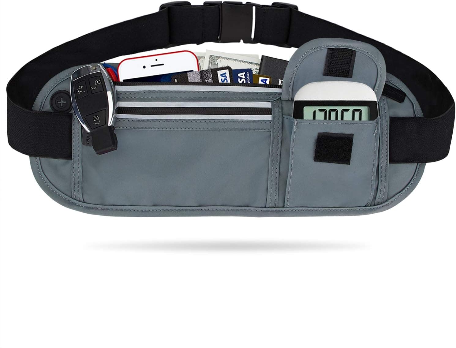 Running Belt Fanny Packs for Women Men,Waist Pack Bag for Fitness Workout Walking Exercise,Water Resistant Runners Belt Bag Jogging Pouch Fits iPhone 8 11 XS Plus,Travel Money Phone Holder for Running
