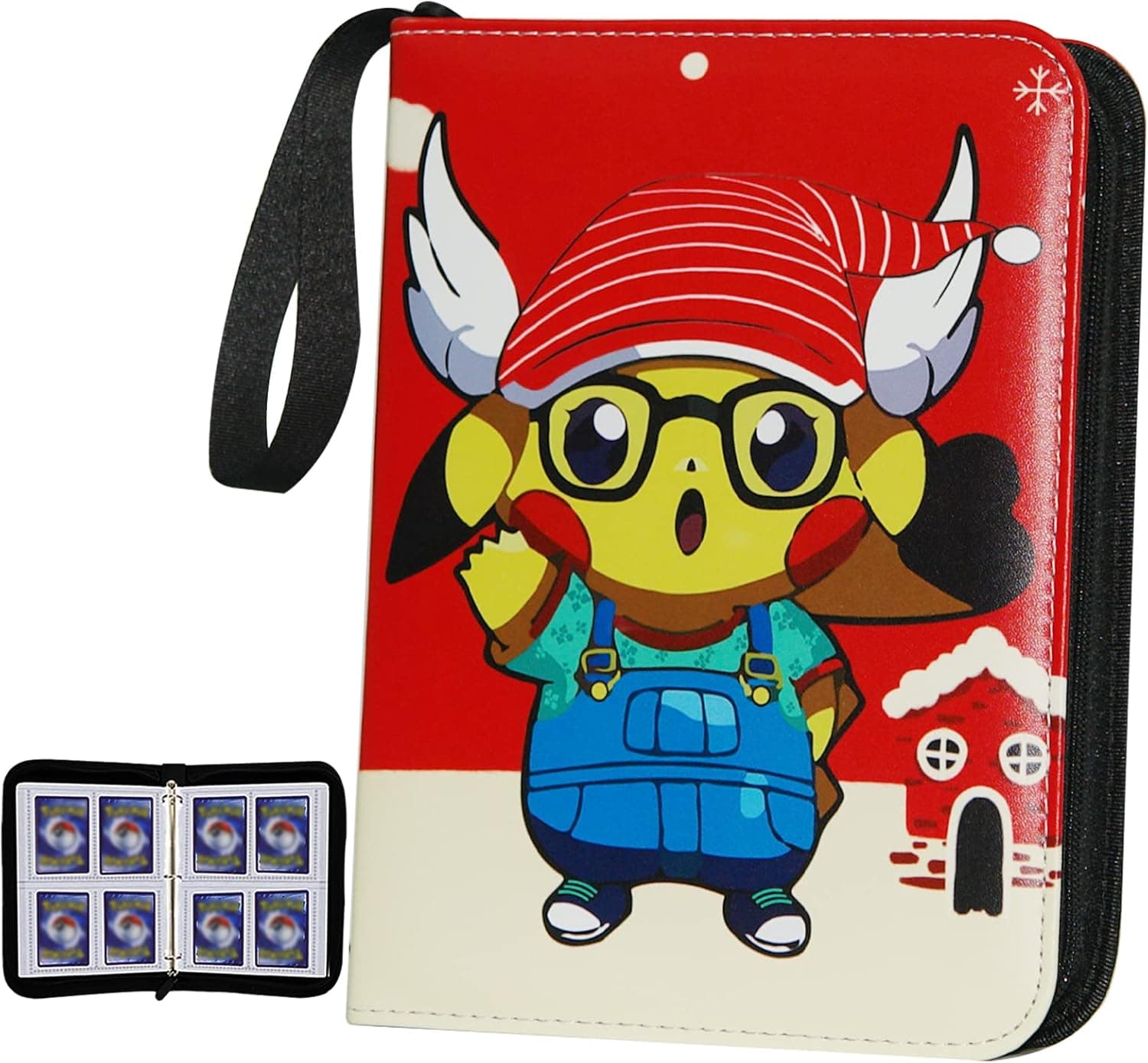 Card Binder for Trading Cards, 4-Pocket Trading Card Binder Holder Fits 400 Cards with 50 Removable Sleeves, Compatible Card Album Collector Binder for Boys Girls