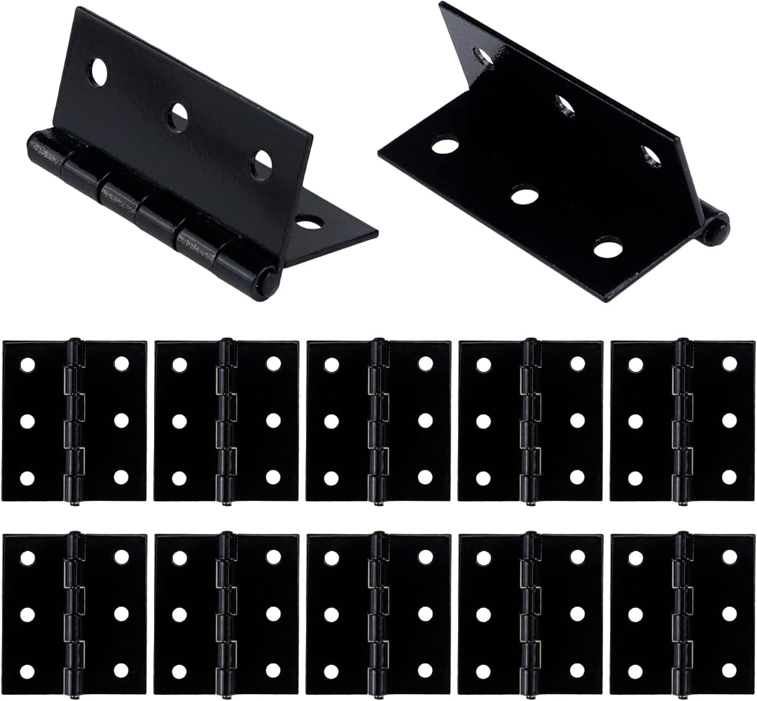 T Tulead Black Door Hinges Iron Cabinet Hinges Door Hardware Interior Door Hinges Gate Hinges Barn Hinges 2-Inch Pack of 12 with Screws