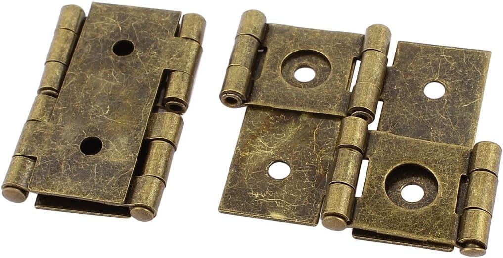 uxcell 46mmx54mm Retro Style Double Acting Folding Screen Hinge Bronze Tone 2pcs