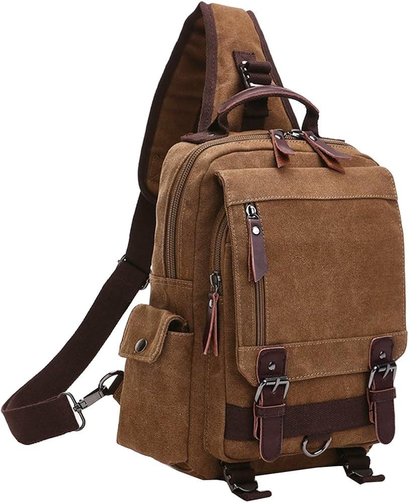 Berchirly Canvas Travel Chest Bag Sling Backpack One Strap Sport Crossbody Bags