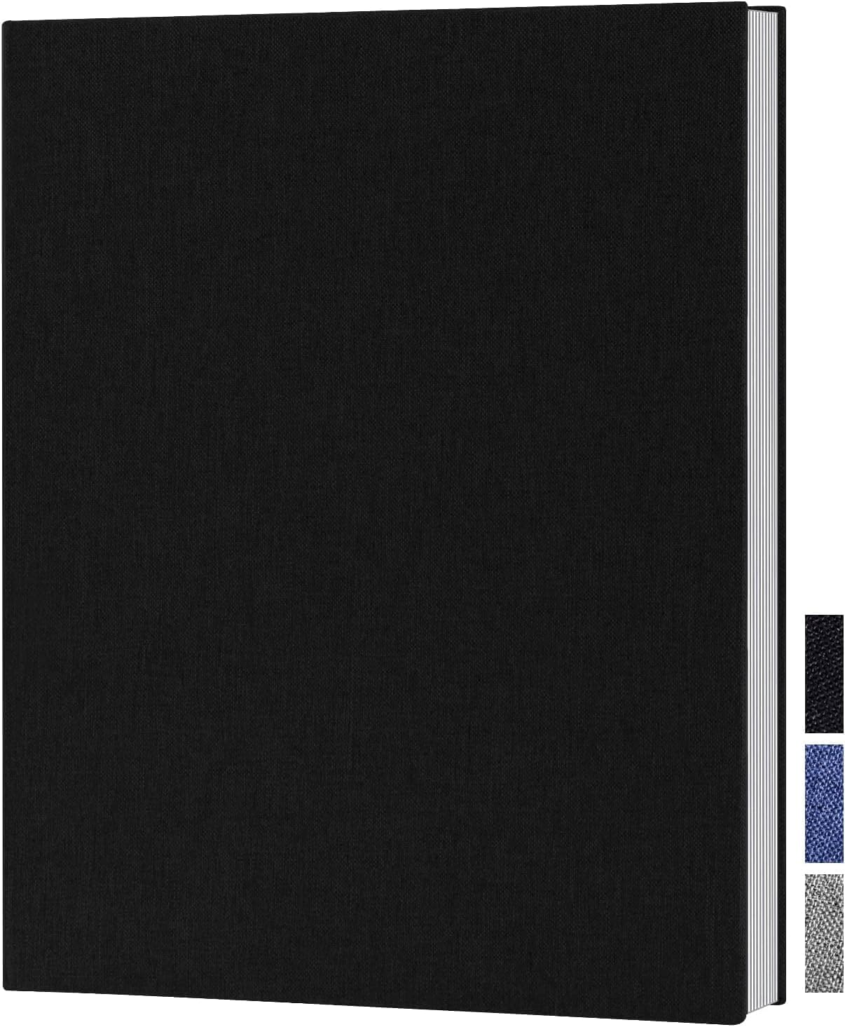 Lanpn Photo Album 8x10 50 2 Packs, Small Capacity Linen Hard Cover Acid Free Slip Slide in Photo Albums Sleeves Holds 50 Top Load Vertical Only 8x10 Pictures (Black)
