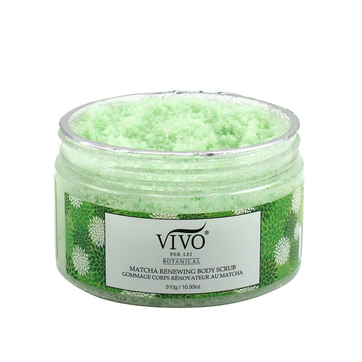 Vivo Per Lei Matcha Body Scrub - Healthy Green Tea Body Exfoliator - Sea Salt Scrub For A Nourished Fresh Skin - Inimitable Skin Exfoliator - Anti-Aging Exfoliating Scrub For An Ethereal Body