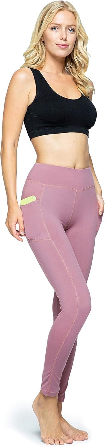 OCOMMO Leggings with Pockets for Women, Tummy Control High Waisted Womens Yoga Leggings Lavender