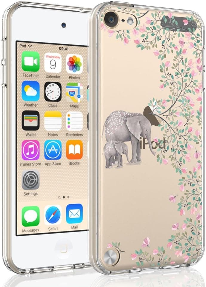 SYONER Clear Phone Case Cover for Apple iPod Touch 2019 / iPod Touch 7 / iPod Touch 6 / iPod Touch 5 [Elephant]