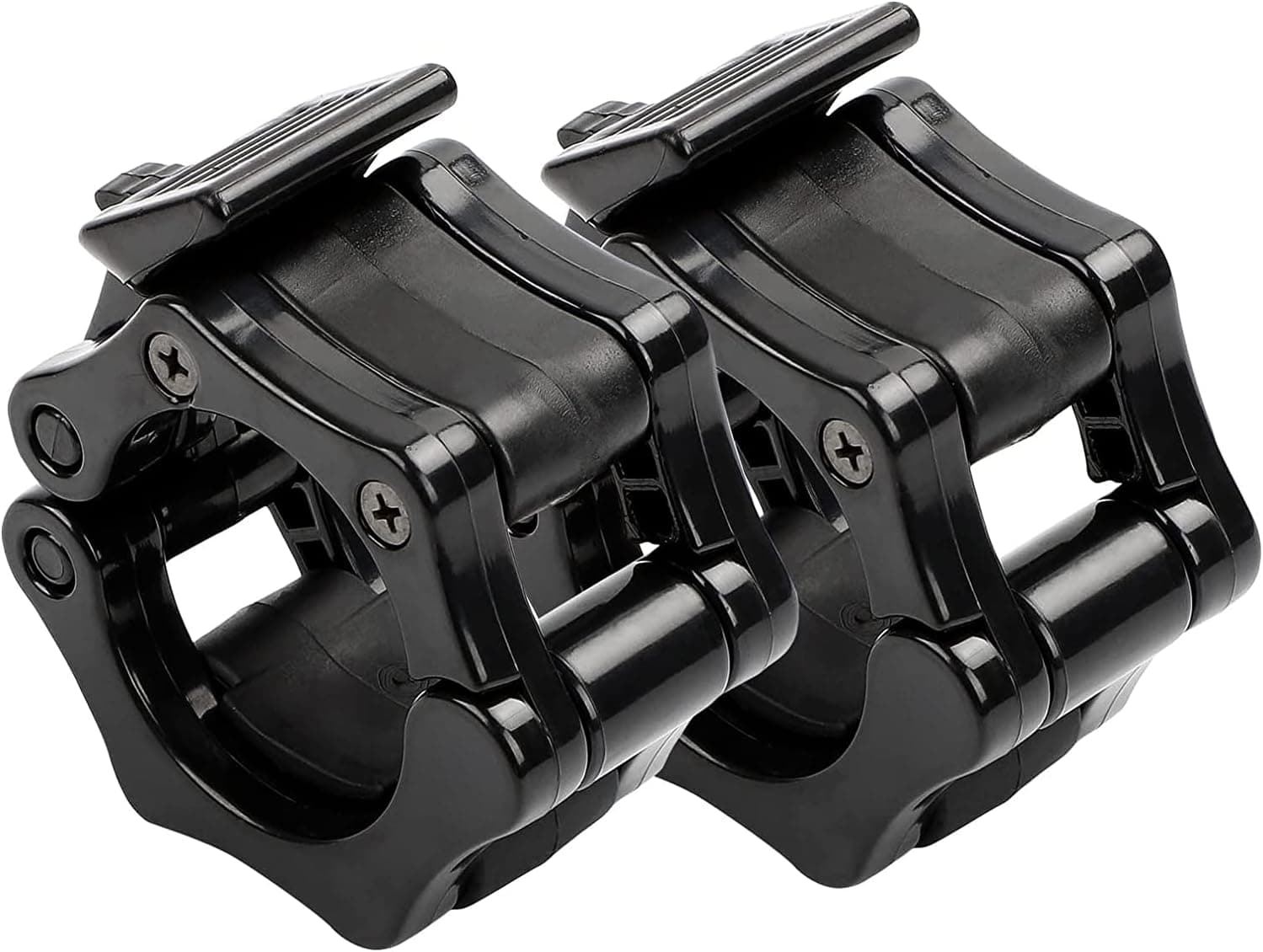 yicuhua Co-opting Olympic Barbell Clamps Weight Clips for Bars Barbell Collars 2 inch Quick Release Pair of Locking for Gym Fitness, Black