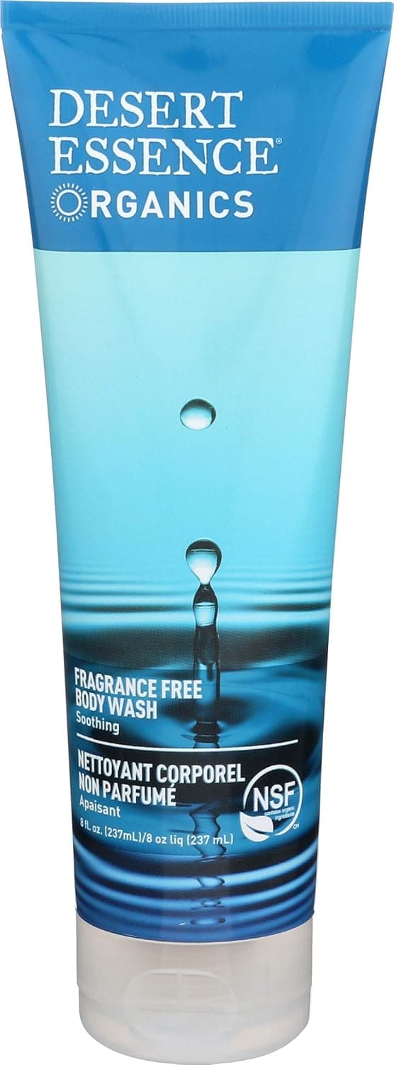 Desert Essence Fragrance Free Body Wash - 8 Fl Ounce - Soothing - Cleanser - Aloe Vera - Calm & Soothe - Green Tea - Antioxidants - Refreshing - May Protects Skin From Damage