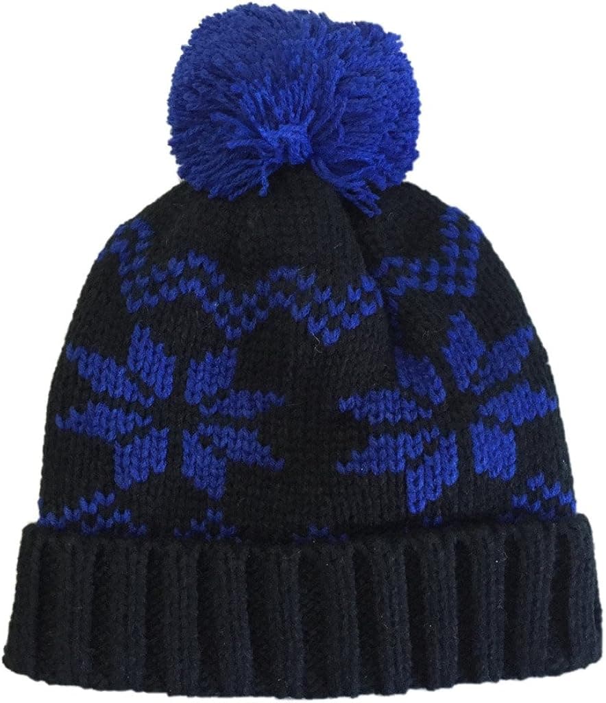 Moon Shadow Adult Knit Beanie with Pom Pom Black