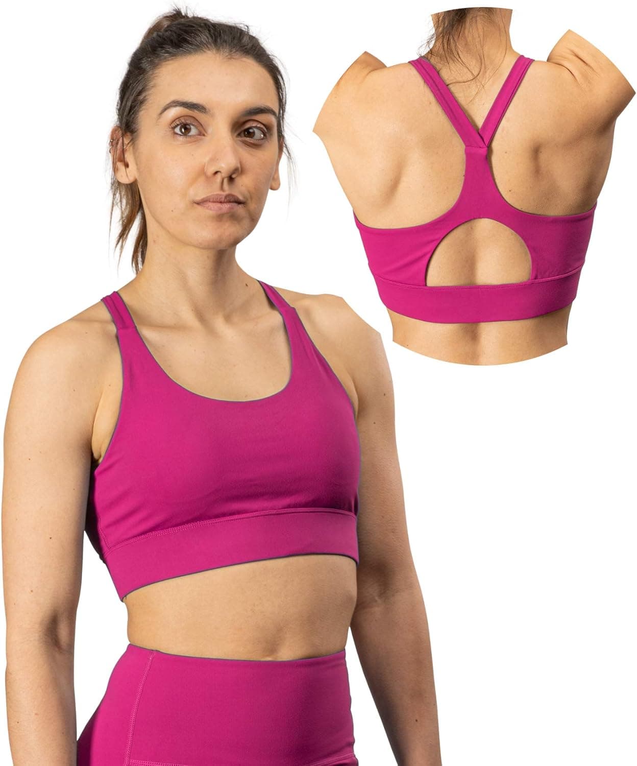 IYEEWA Racerback Bras for Women Women's Sports Bras for Women high Support Padded Longline Sports Bra