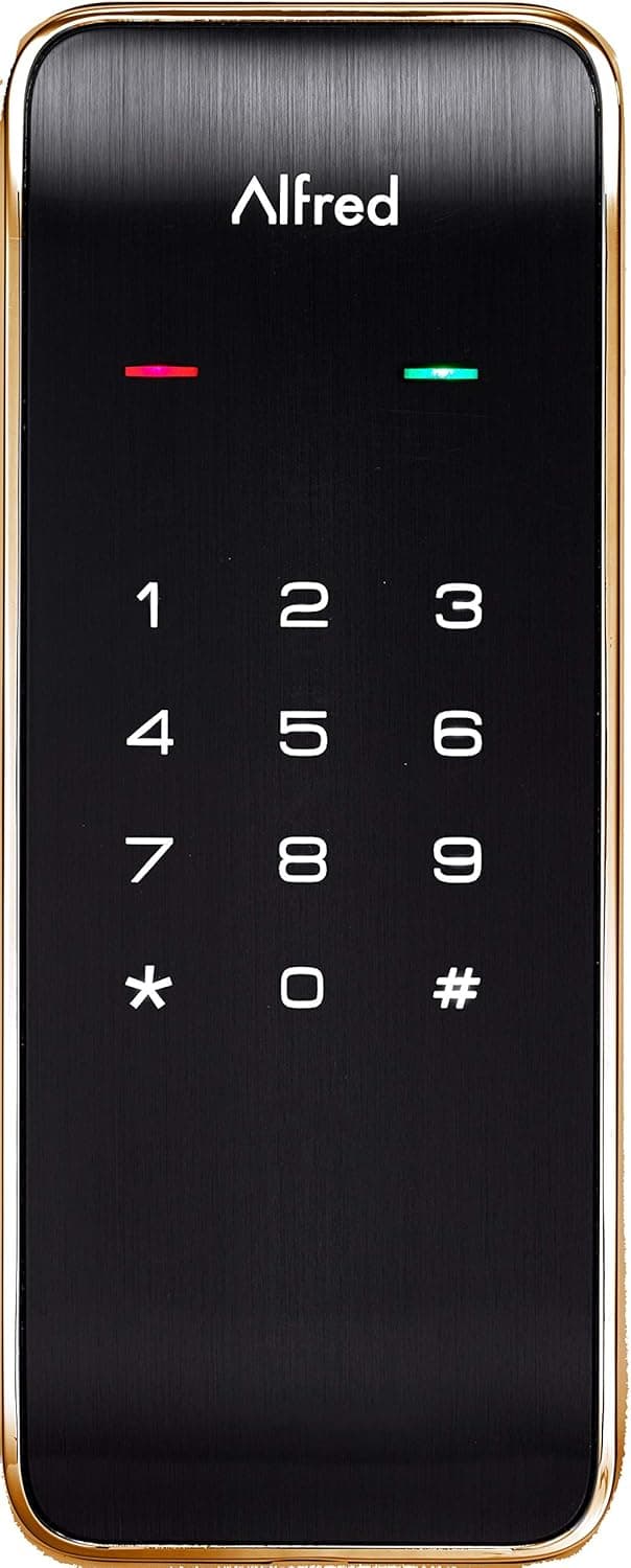 Alfred DB2 Smart Door Lock Deadbolt Touchscreen Keypad, Pin Code + Bluetooth, Up to 20 Pin Codes (Gold)