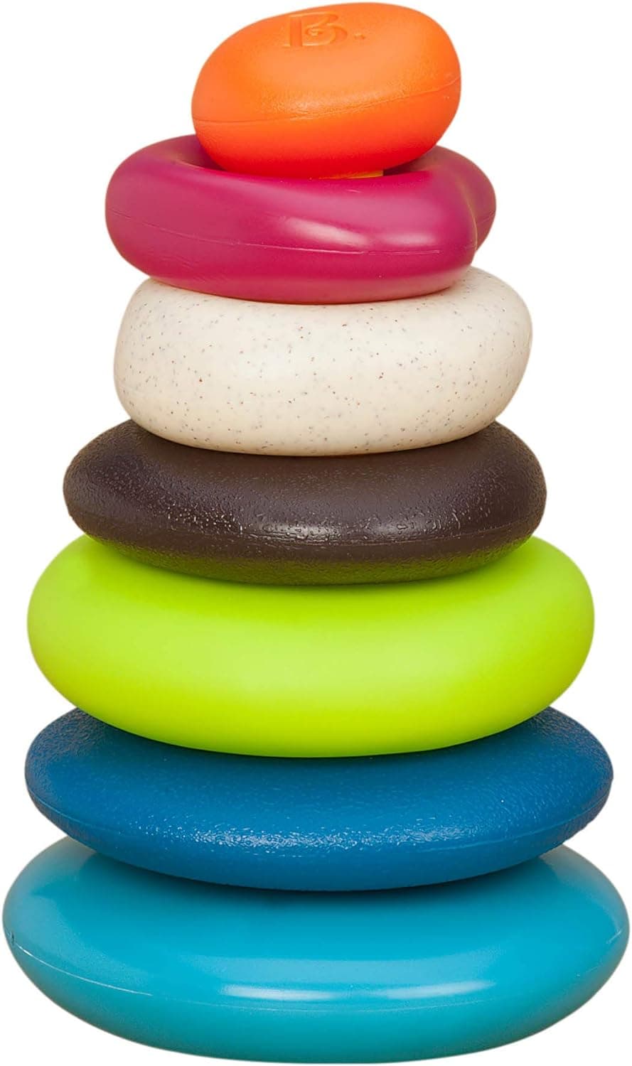 B. toys by Battat B. Toys – Stacking Rings – Textured Ring Stacker for Babies – Baby Toys 100% Non-Toxic – Early Development Toys