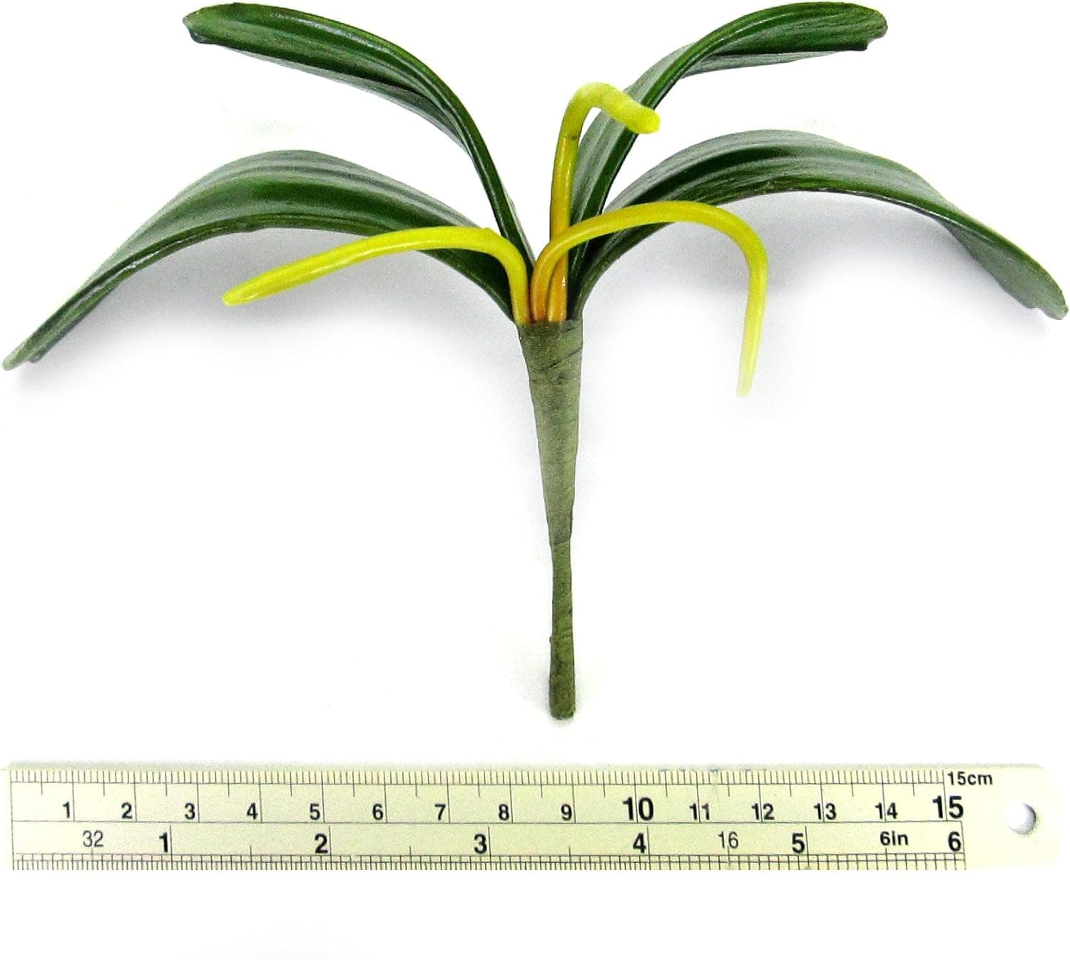2 Artificial Green Flower Orchid Phalaenopsis Leaves Decorative Potted Plant Leaf Arrangement