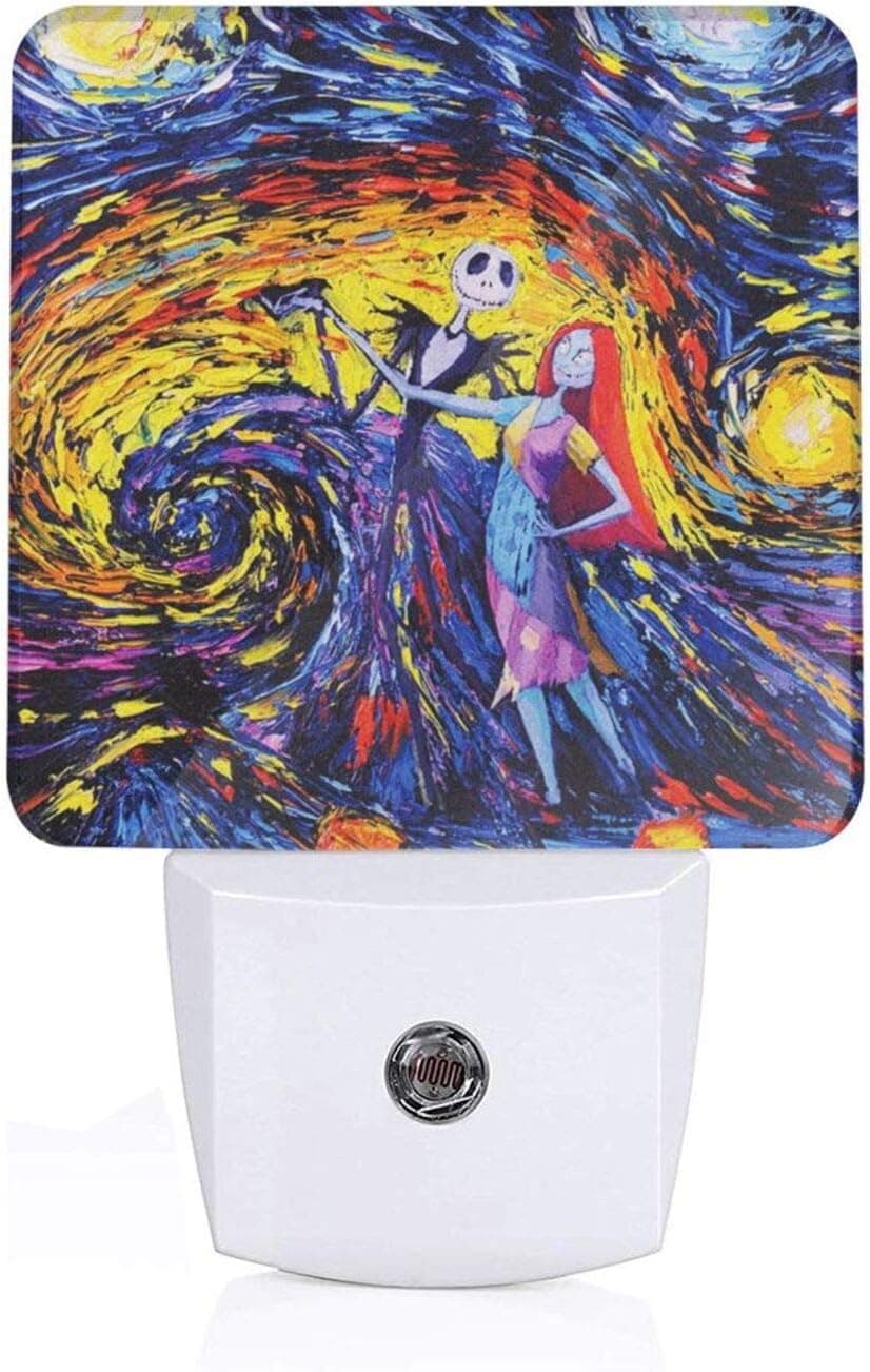 KZEMATLI Plug in LED Night Light The Nightmare Before Christmas Nightlights with Dusk-to-Dawn Sensor,Energy Efficient Night Lamp for Nursery Room Indoor Hallway Home Decoration