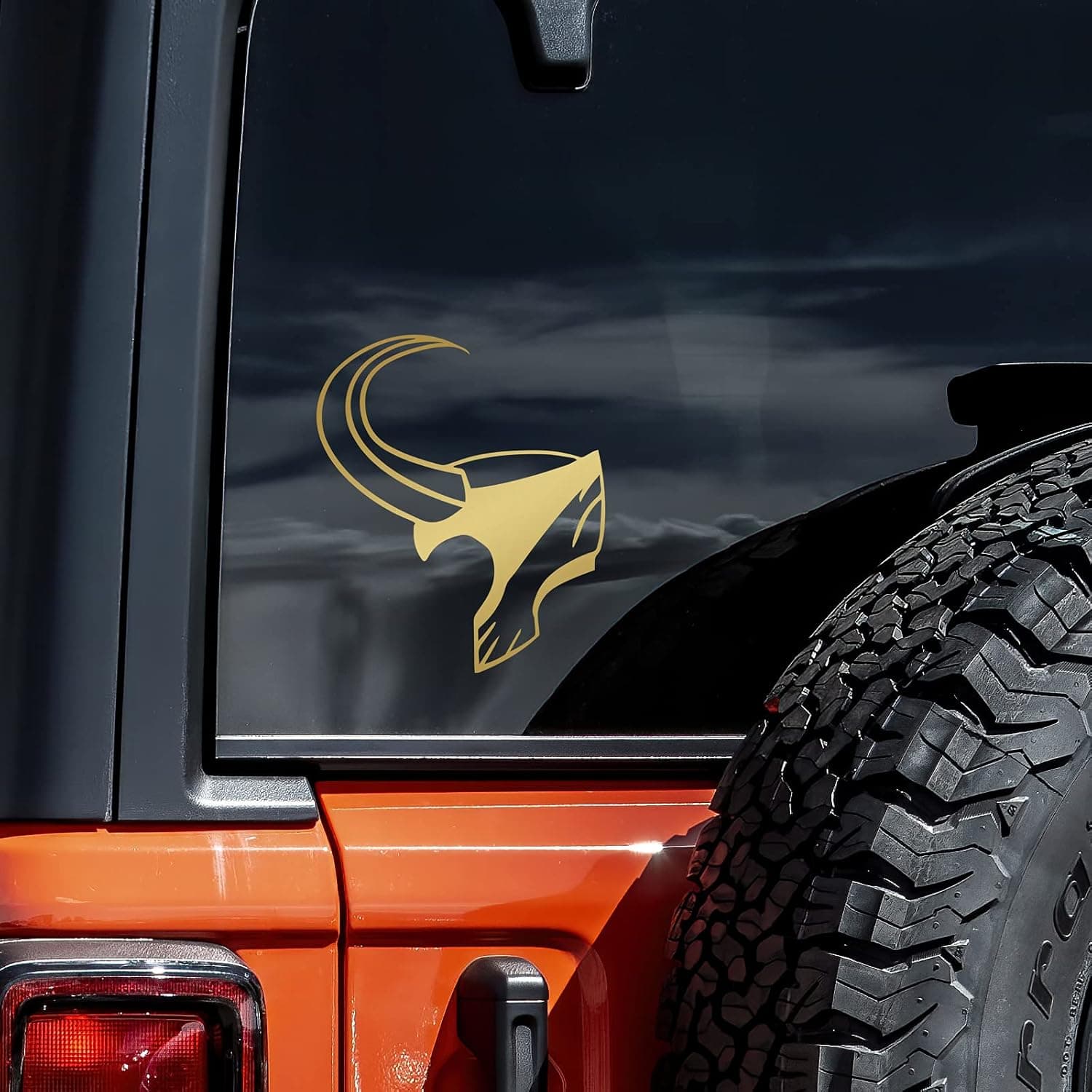 Loki Helmet Decal Vinyl Sticker Auto Car Truck Wall Laptop | Gold | 4" x 5.5"