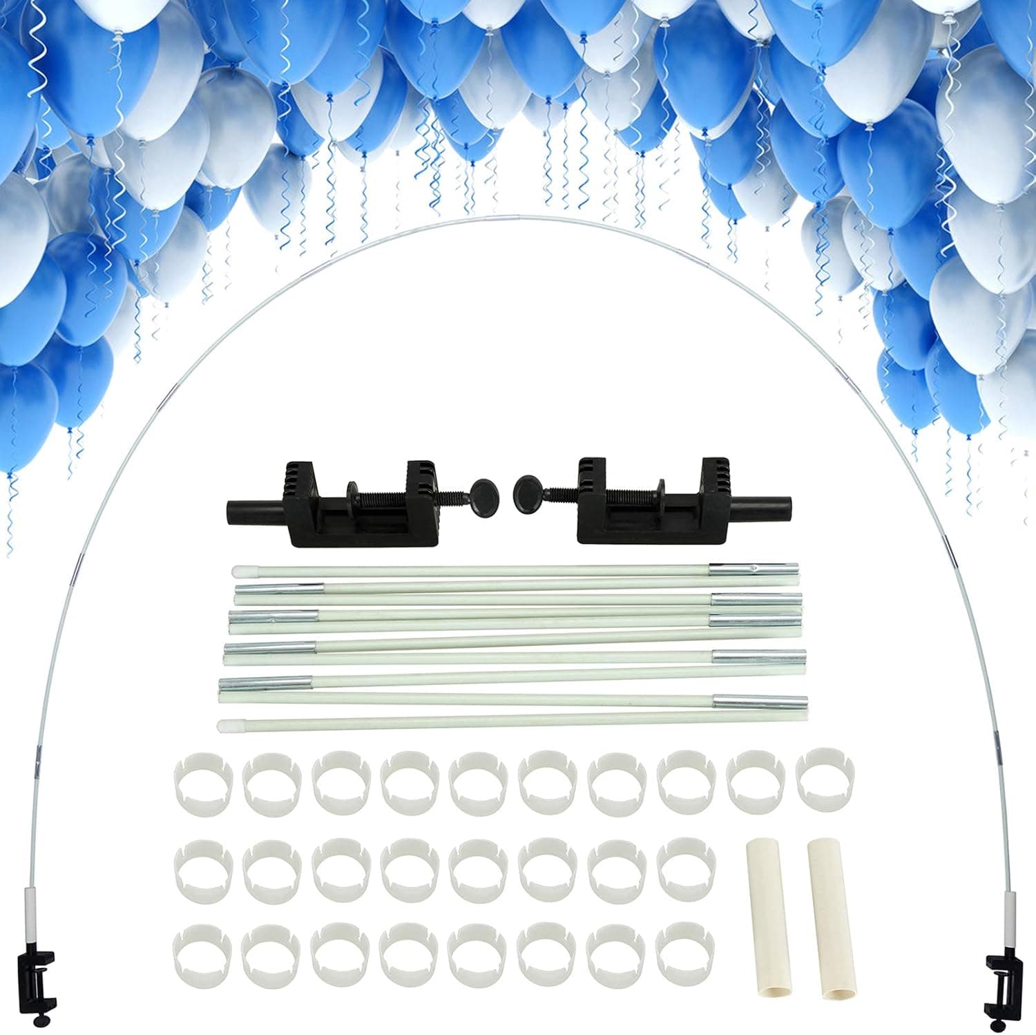 WUWEOT 12ft Balloon Arch Kit Adjustable for Different Table Sizes, Adjustable High Strength Fiberglass Pole, Party Backdrop, Birthday, Wedding, Christmas, Baby Shower, Bachelor Party Supplies