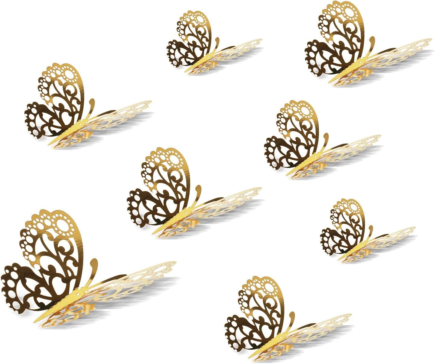 3D Butterfly Wall Stickers Decals, 24Pcs Murals Stickers Removable Wall Decor for Home Kids Bedroom Wedding Party DIY Cake Art Decoration