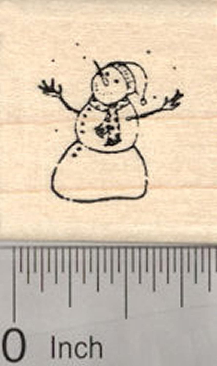 Tiny Snowman Rubber Stamp