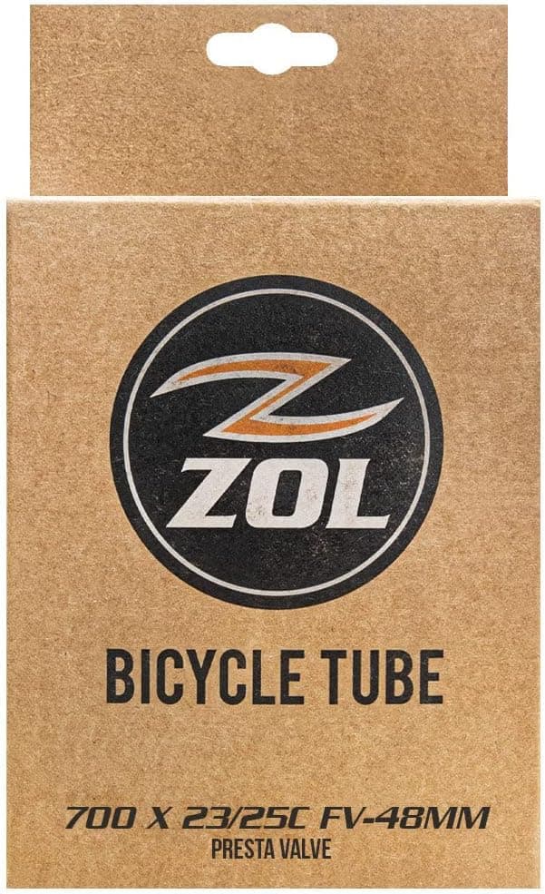 Zol Road Bicycle Bike Inner Tube 700x18-25C Road Bike Replacement Inner Tubes Presta French Valve 48mm for Road Bikes Size of 700c x 18, 23, and 25
