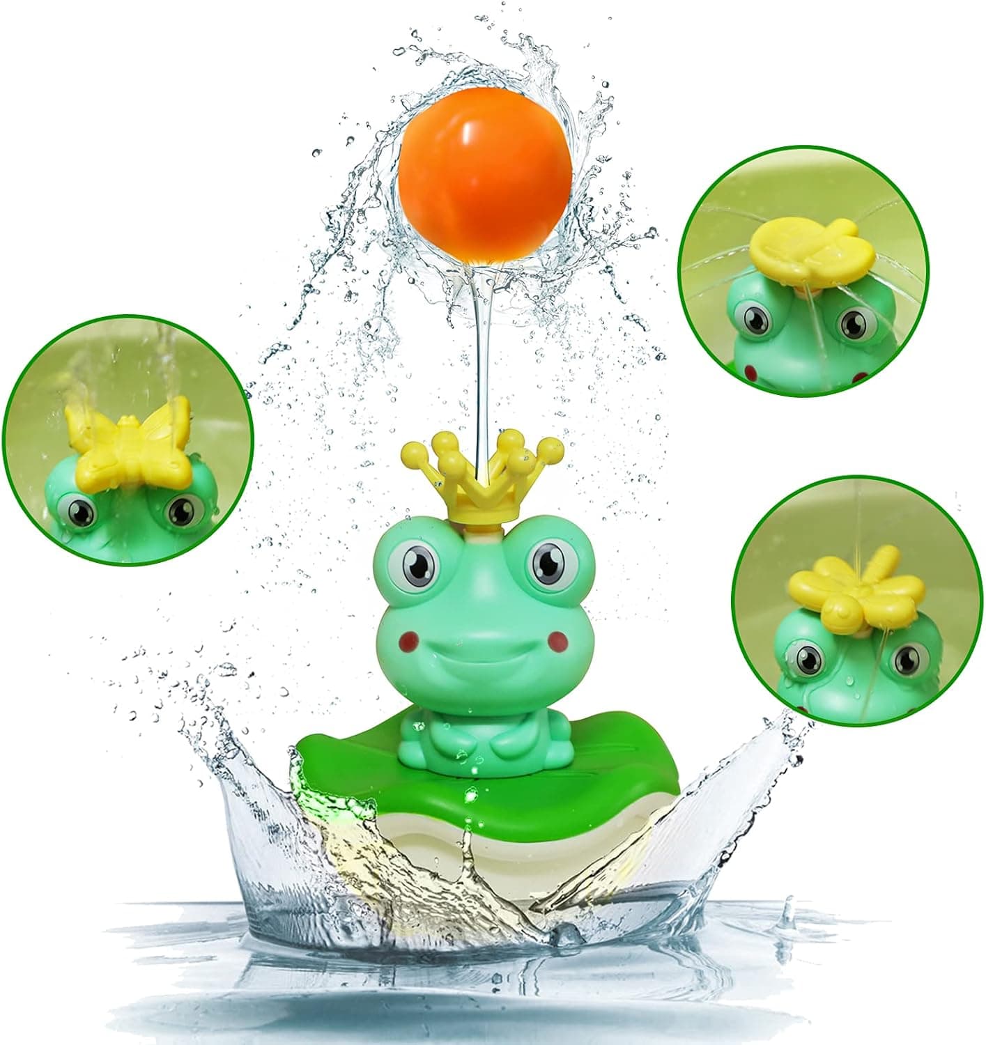 STARYAR Bath Toys, 4 in 1 Bathtub Pool Toys,Spray Water Squirt Toy Baby Bath Toys,Cute Waterproof Electric Kids Swimming Floating Water Playing Toys