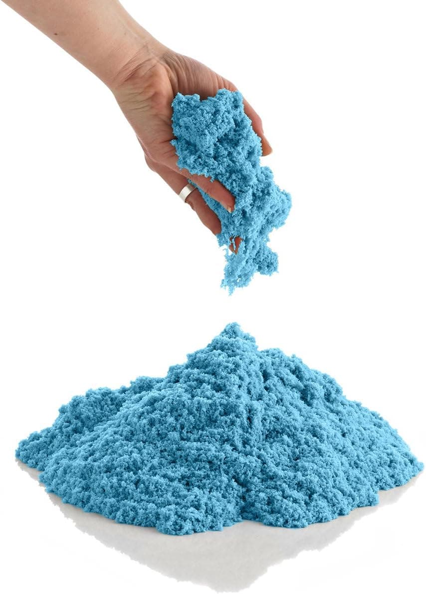 CoolSand Blue 5 Pound Refill Pack - Including: 5 Pounds Moldable Indoor Play Sand, Storage Container and Inflatable Sandbox