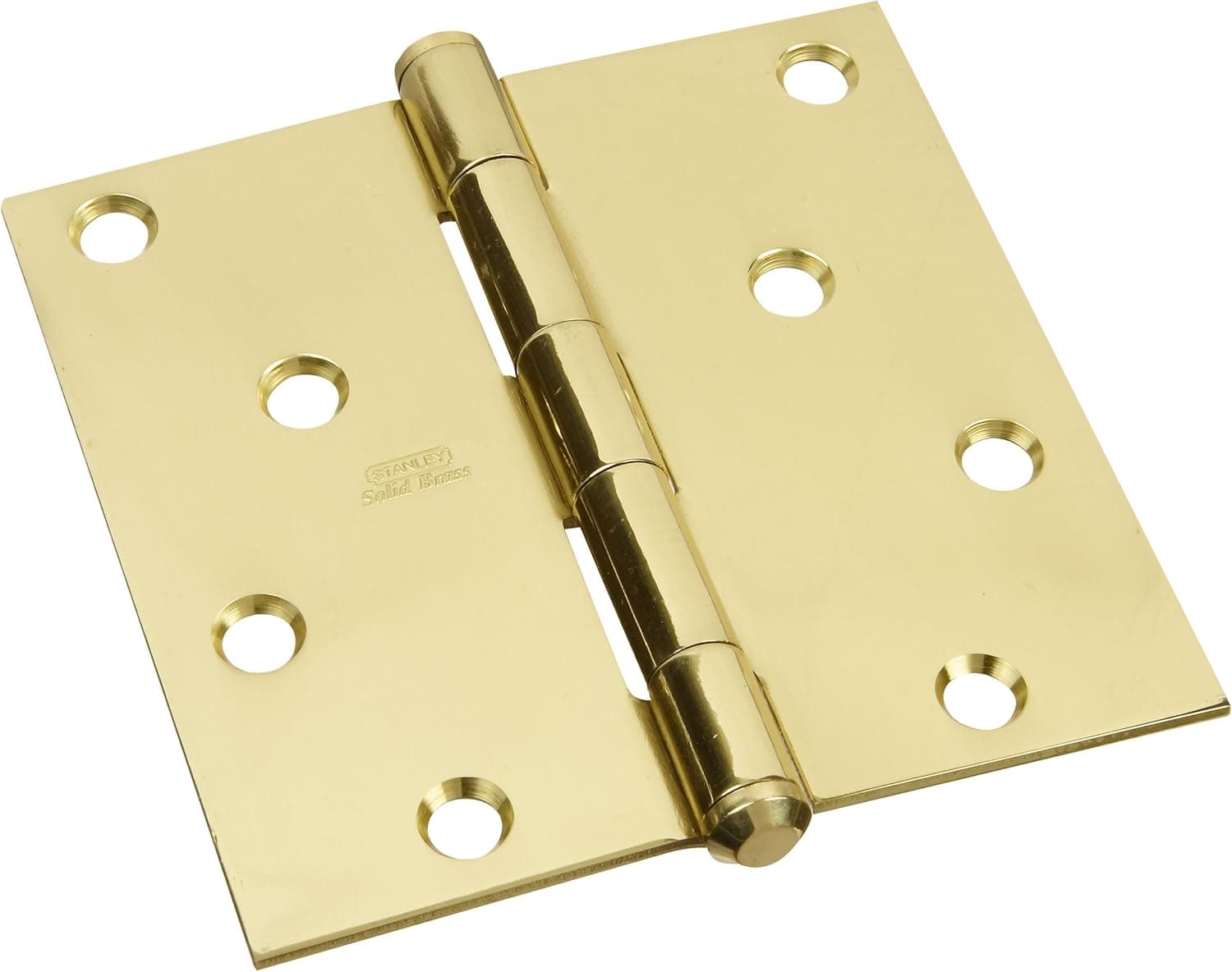 Stanley Hardware S800-115 749 Solid Brass Square Corner Residential Hinge in Brass , 4"