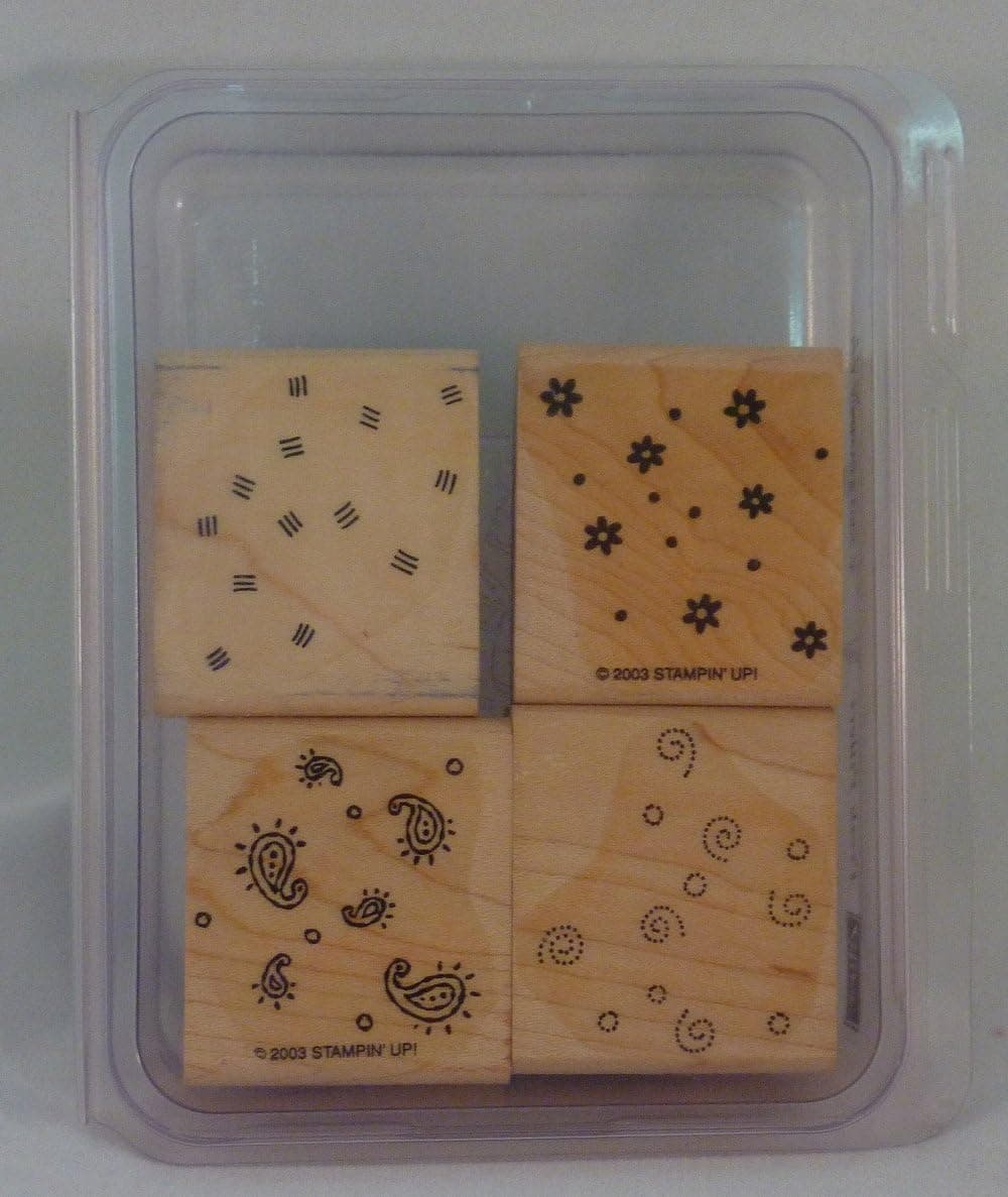 Stampin' Up! FRESH FILLERS Set of 4 Decorative Rubber Stamps Retired