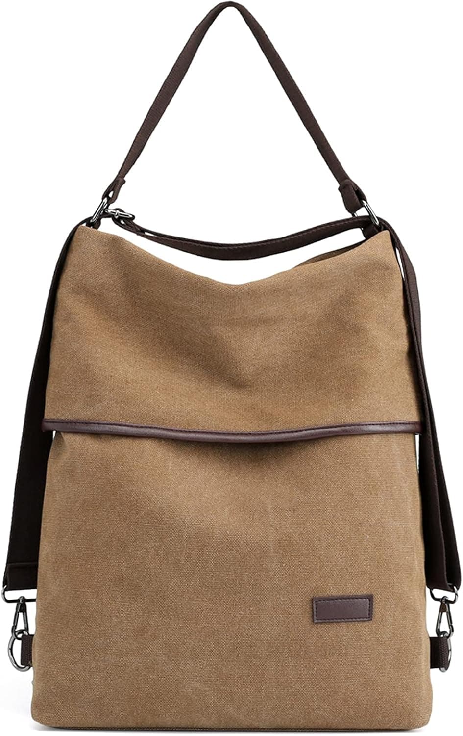 Women Multifunction Canvas Shoulder Bag, WECALF Convertible to Backpack or Crossbody Purse