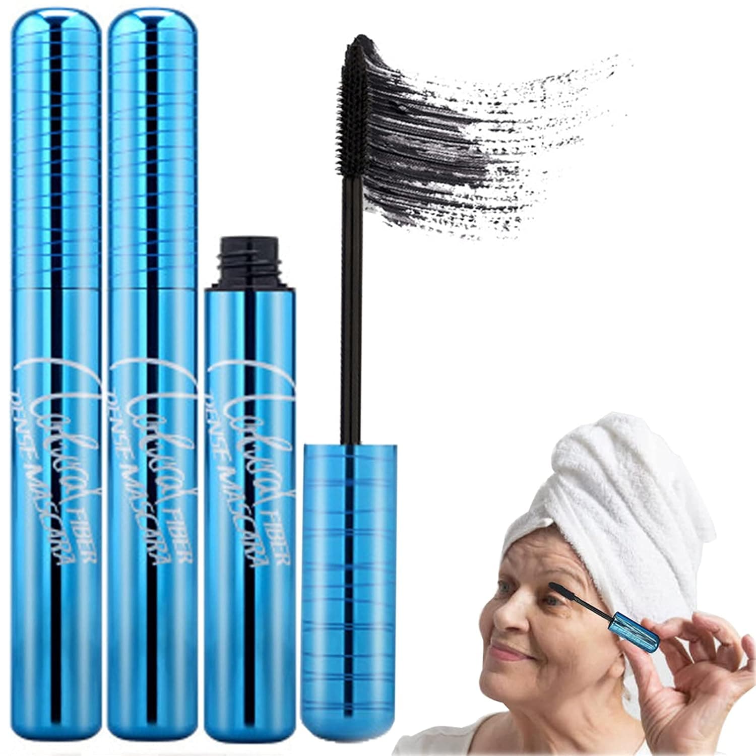 Mascara for Older Women Over 50, Pro-Age Eyelash Growth Serum for Mature Women with Thinning Lashes, Volumizing Mascara for Seniors with Sensitive Eyes Short Lashes (2 Pack)
